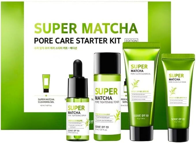 SOME BY MI Super Matcha Pore Care Starter Kit | Limpiador+Mascarilla+Tónico+Serum