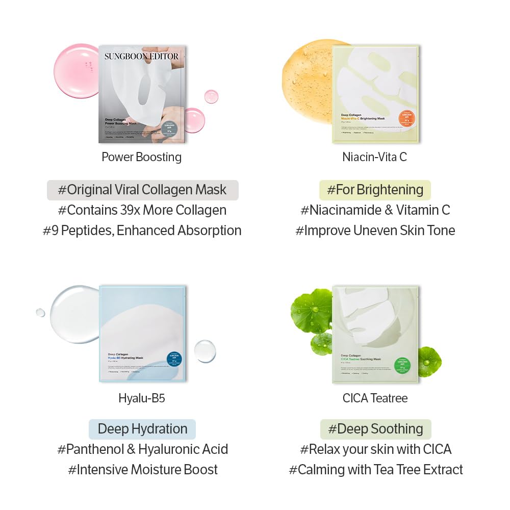 SUNGBOON EDITOR Deep Collagen Power Boosting Mask (37g*4ea)