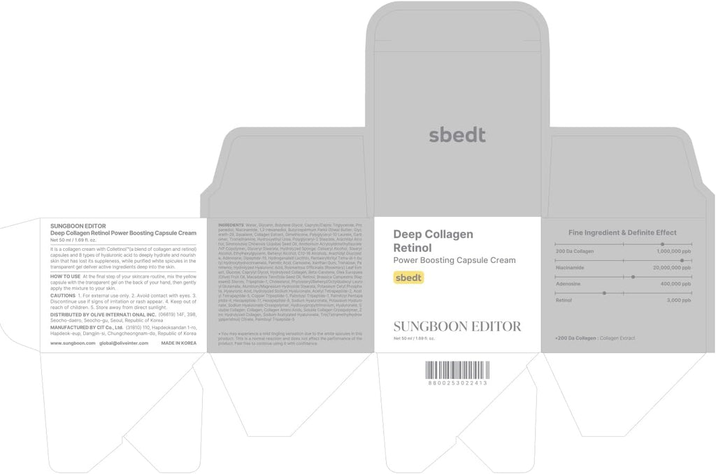 SUNGBOON EDITOR Deep Collagen Retinol Power Boosting Capsule Cream 50ml