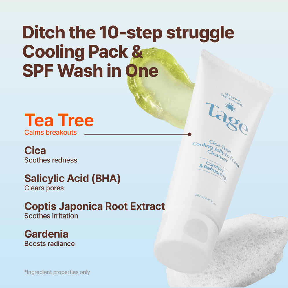 TAGE Cica-Tree Cooling Jelly to Foam Cleanser 120ml