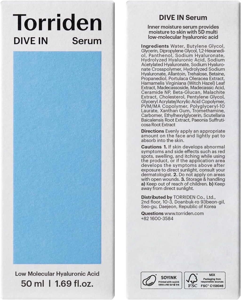 TORRIDEN DIVE-IN Low Molecule Hyaluronic Acid Serum 50ml