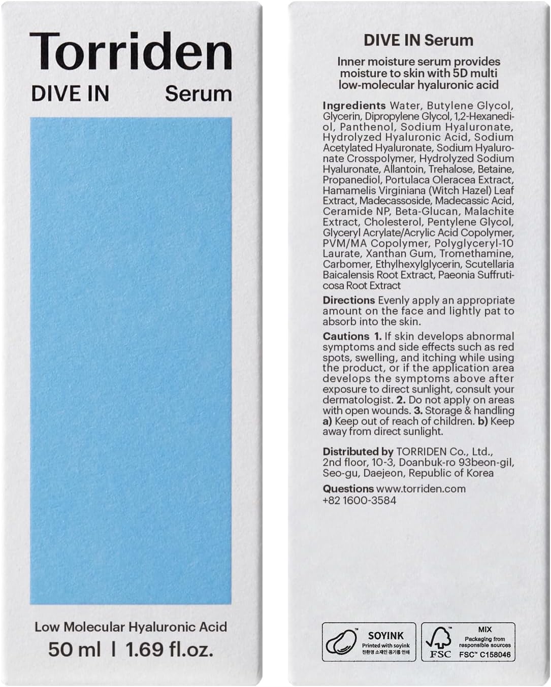 TORRIDEN DIVE-IN Low Molecule Hyaluronic Acid Serum 50ml