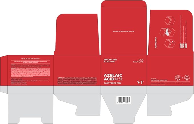 VT COSMETICS Azelaic Acid Care Toner Pad (60EA)180ML